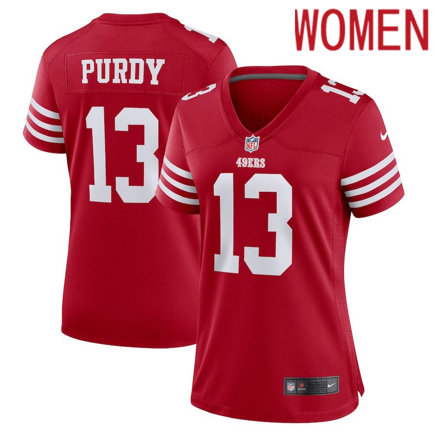 Women San Francisco 49ers 13 Brock Purdy Nike Scarlet Game Player NFL Jersey